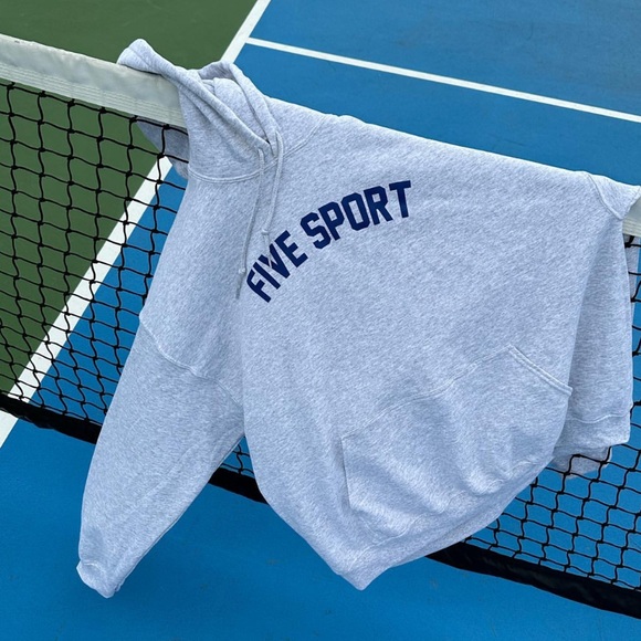 Five Dancewear FIVE SPORT Heathered Gray Sweatshirt Hoodie Women’s Size S - Picture 2 of 13